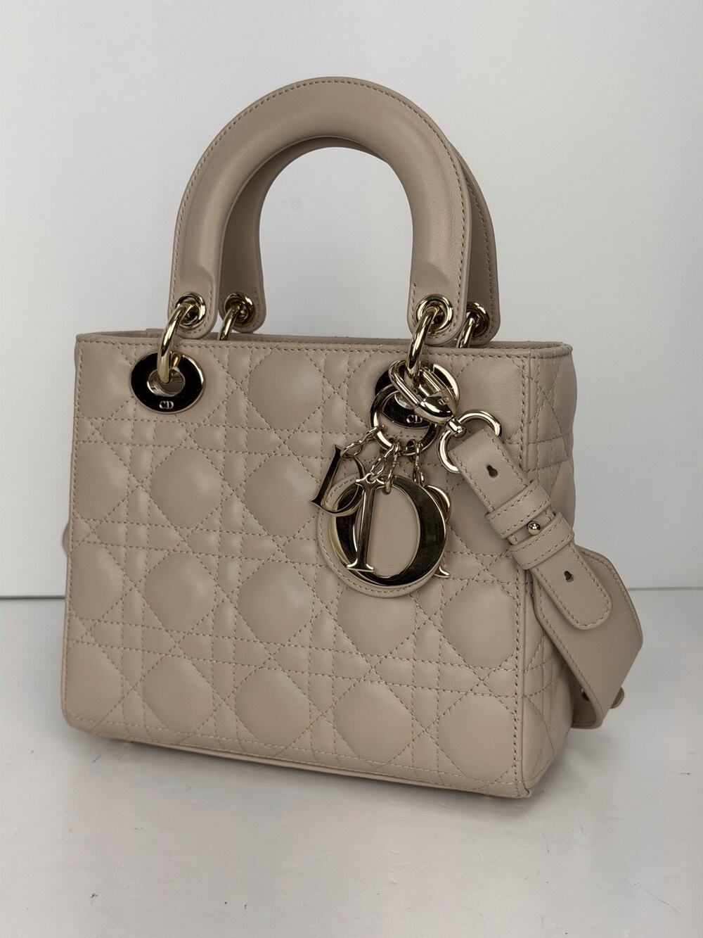 Christian Dior Small Lady Dior My ABCDior Bag in Beige Cannage Lambskin 2025 C-3